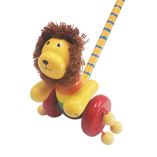 Wooden Push Along Toy Lion