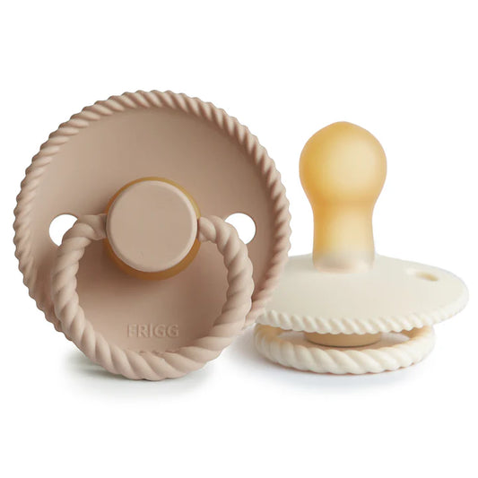 Frigg Rope Natural Rubber Pacifiers Cream | Croissant