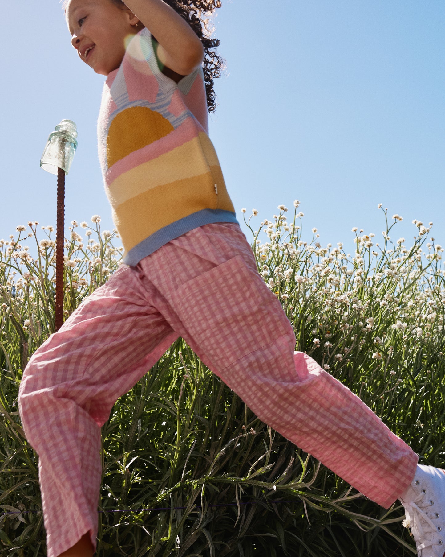 Goldie + Ace Lightweight Gingham Kit Pocket Pant Pink