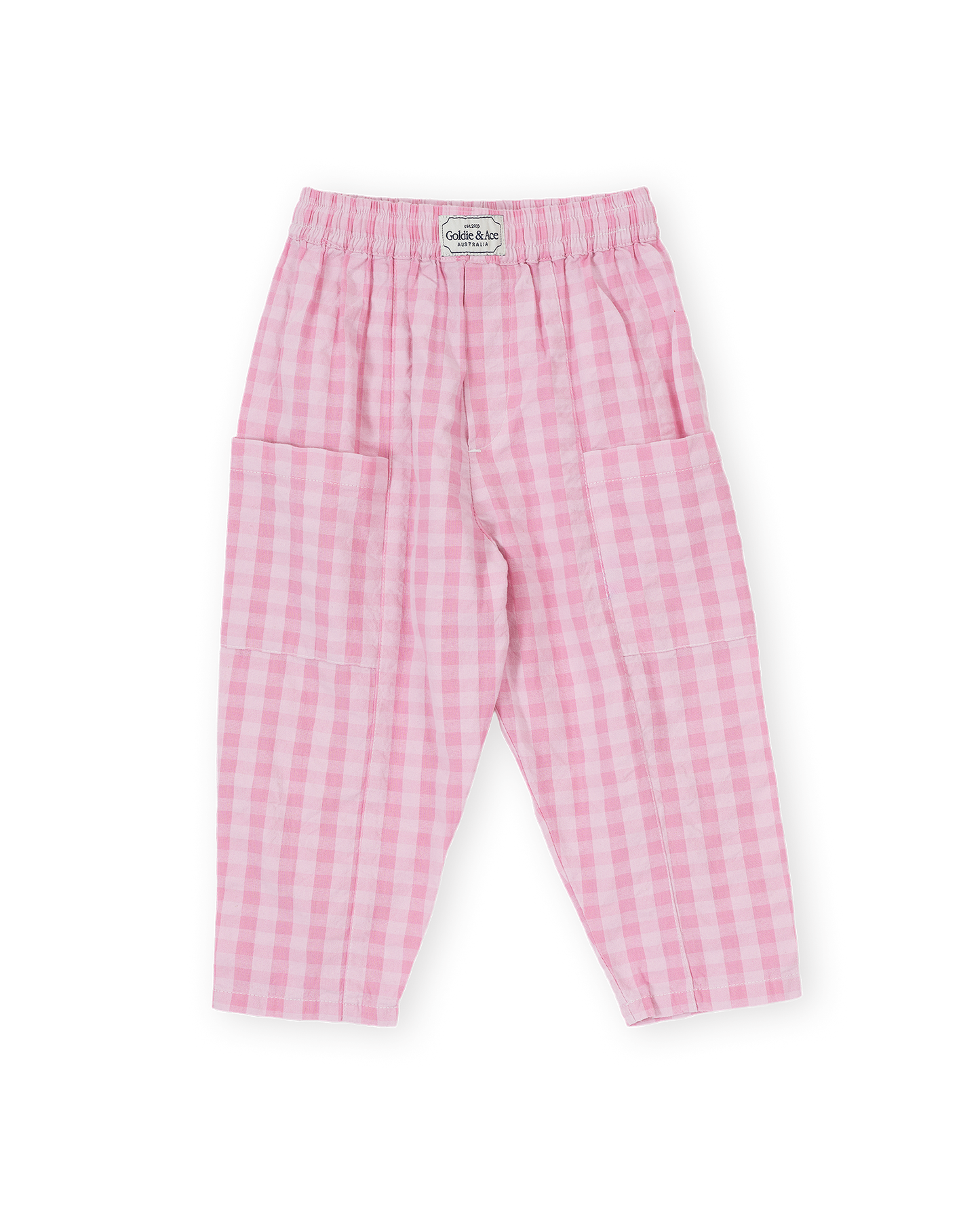 Goldie + Ace Lightweight Gingham Kit Pocket Pant Pink