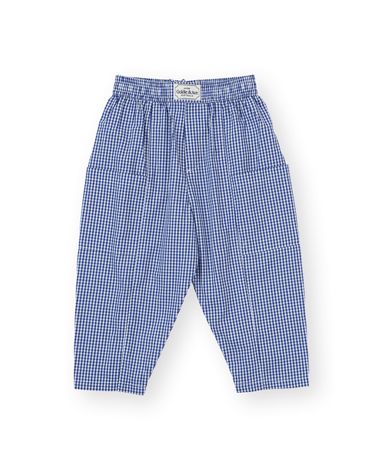 Goldie + Ace Lightweight Check Kit Pocket Pant Blue