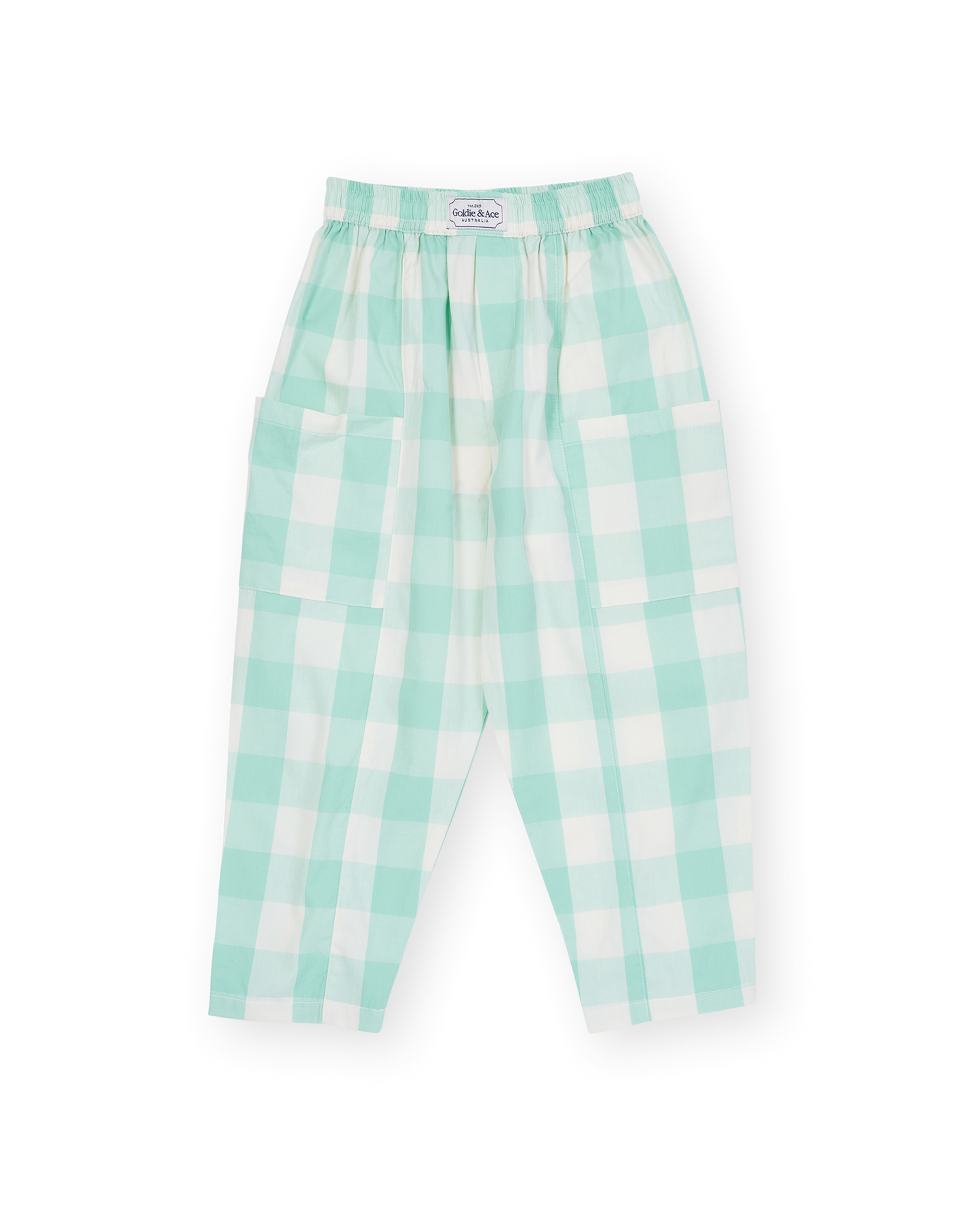 Goldie + Ace Lightweight Gingham Kit Pocket Pant Green