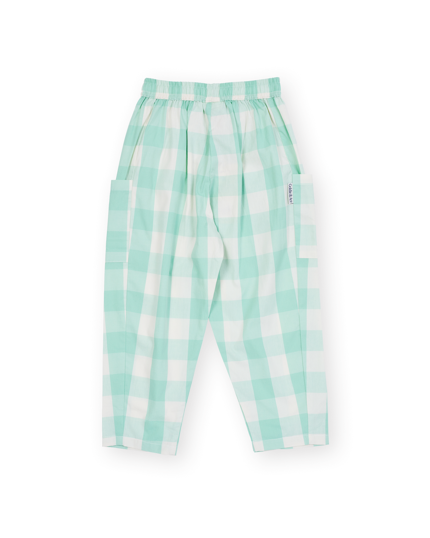 Goldie + Ace Lightweight Gingham Kit Pocket Pant Green