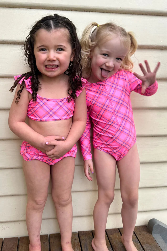 Milky Plaid Check Bikini