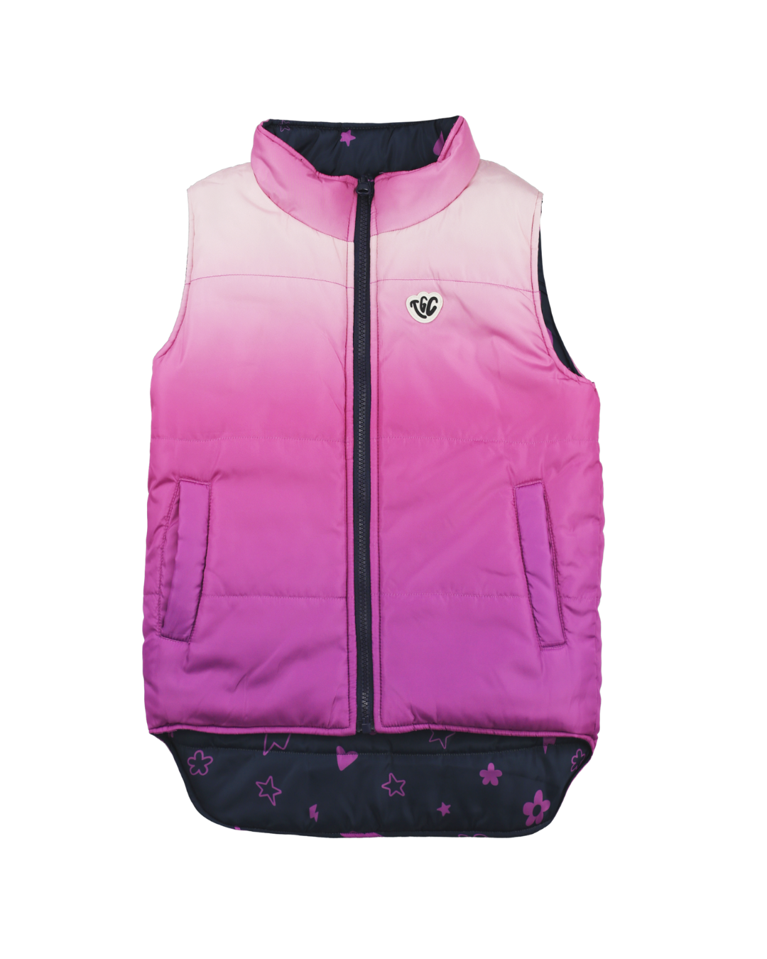 The Girl Club Ombre Reversible Puffer Vest
