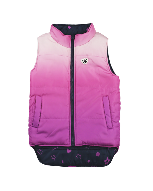 The Girl Club Ombre Reversible Puffer Vest