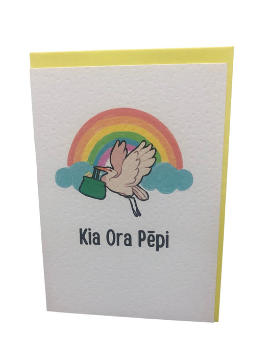 Kia Ora Pepi "Greetings Baby" Card