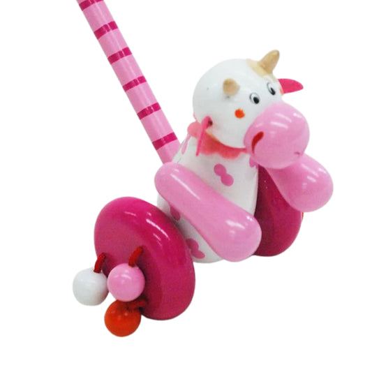 Wooden Push Along Toy Cow