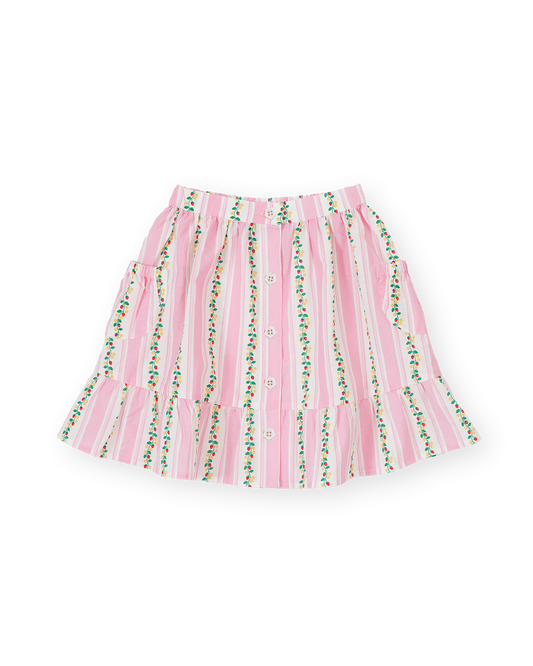 Goldie + Ace Antique Stripe Strawberry Peplum Skirt