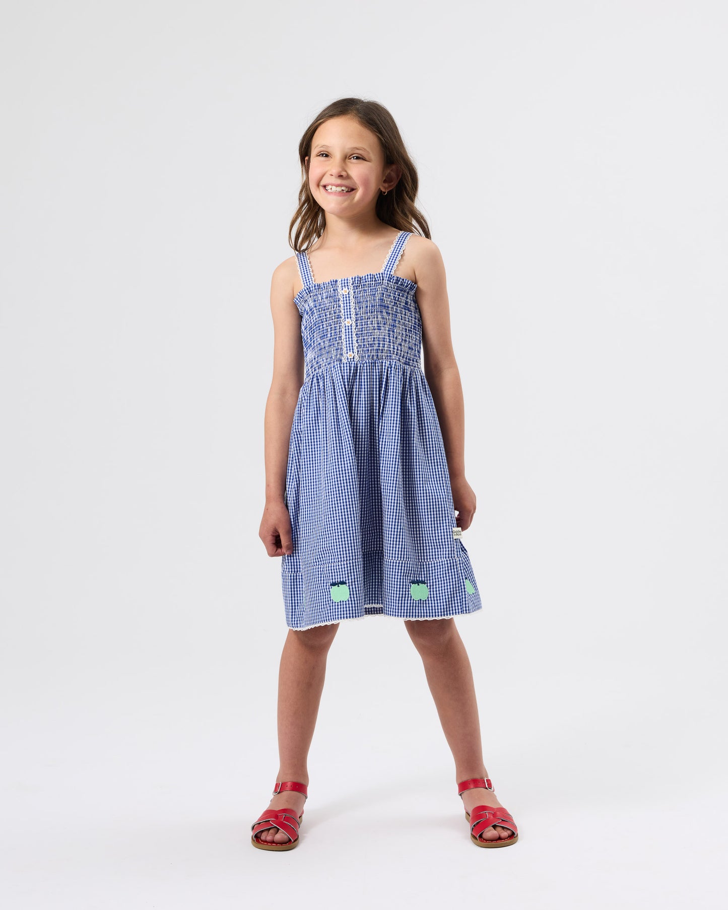 Goldie + Ace Shirred Gingham Apple Dress