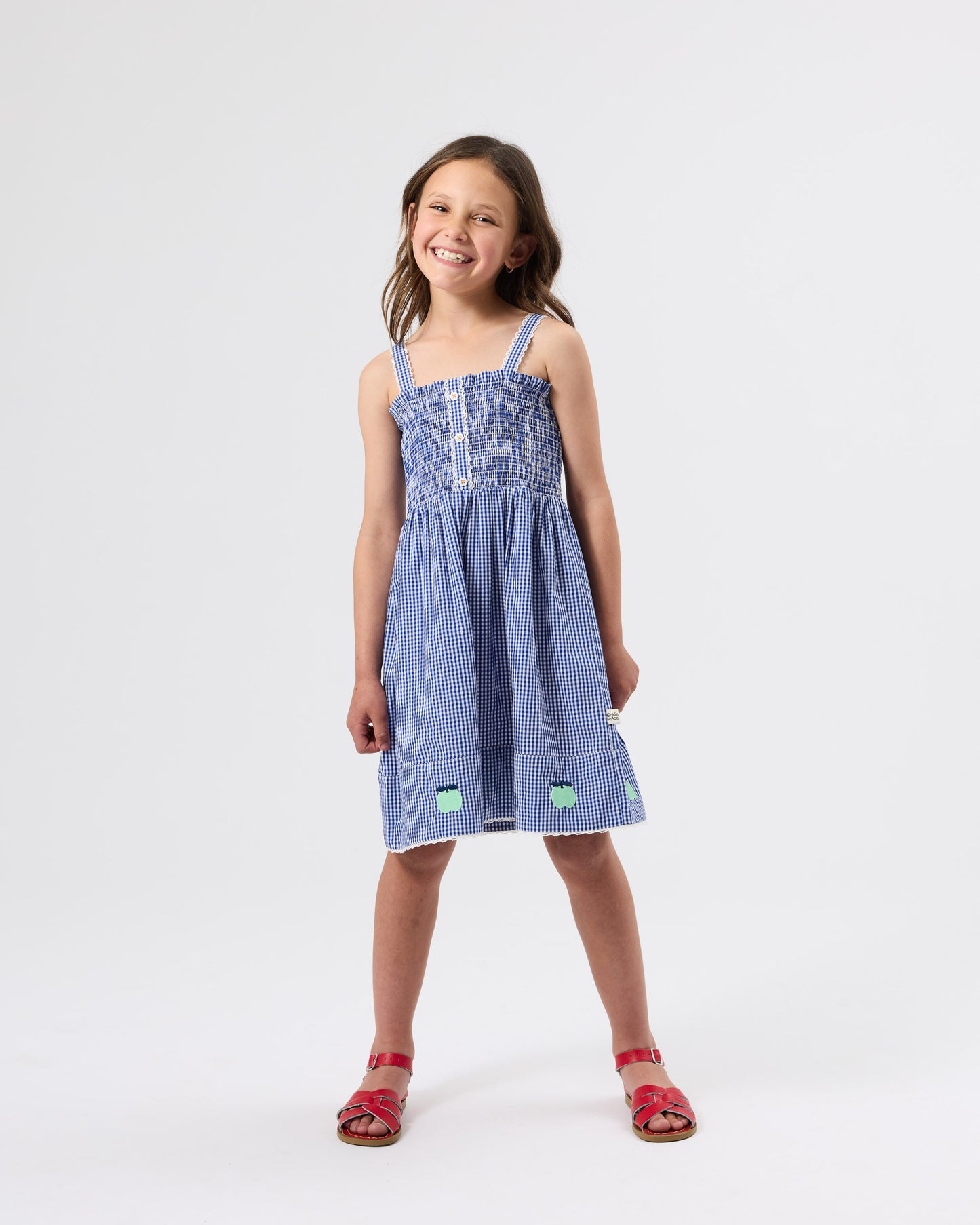Goldie + Ace Shirred Gingham Apple Dress