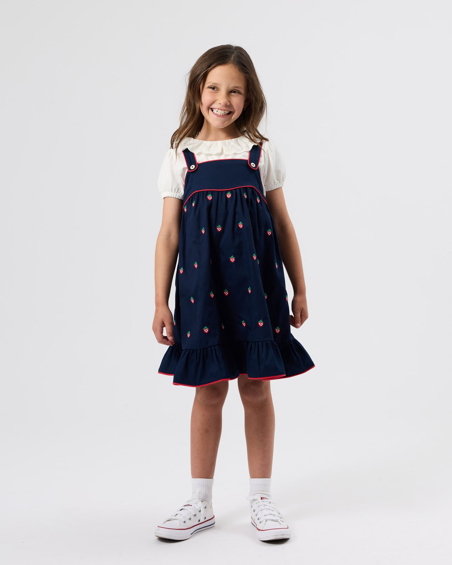 Goldie + Ace Mini Strawberry Embroidered Dress