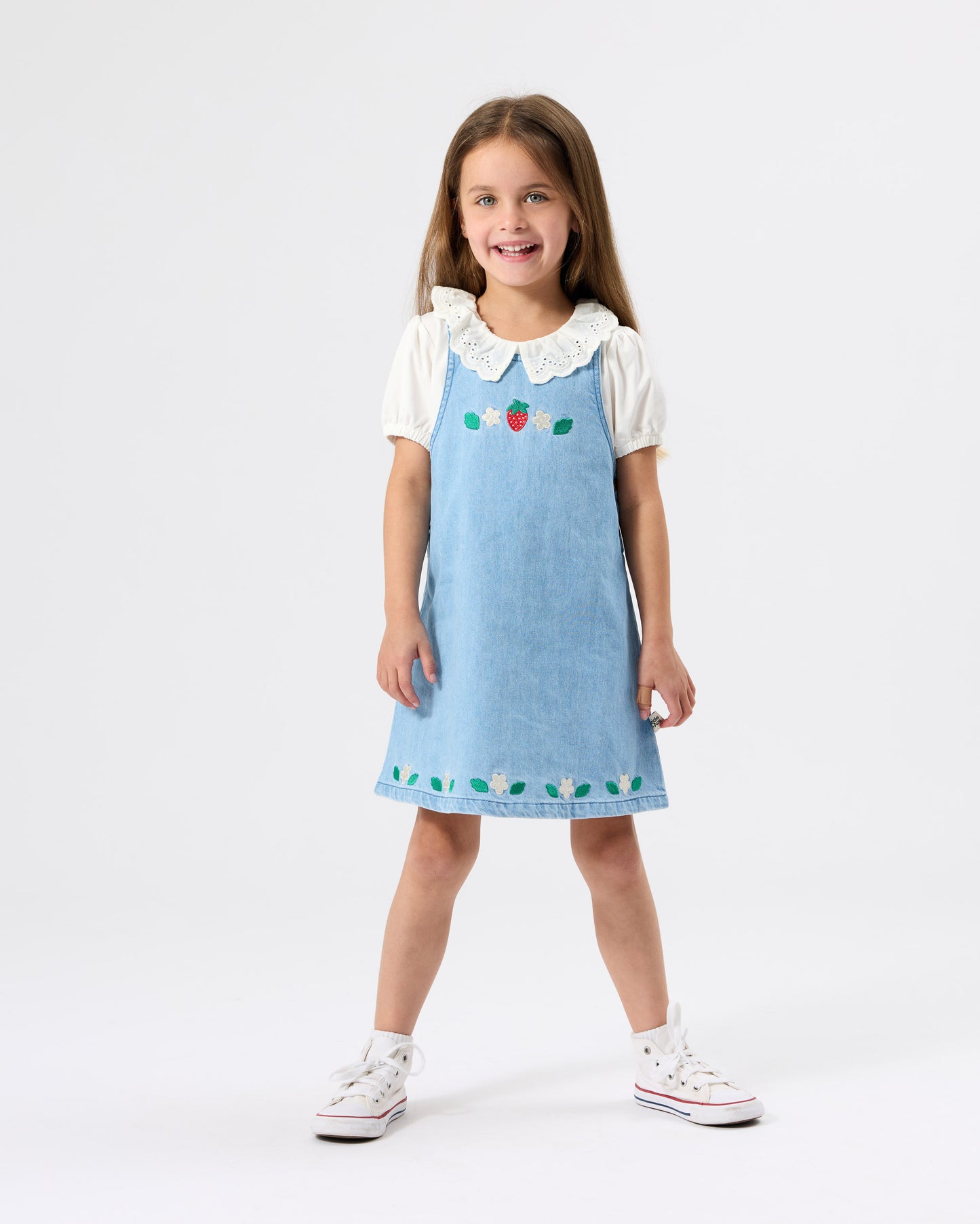 Goldie + Ace Wild Strawberry Pinafore Dress