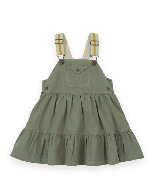 Goldie + Ace Carpenter Utility Pinafore Dress Sage