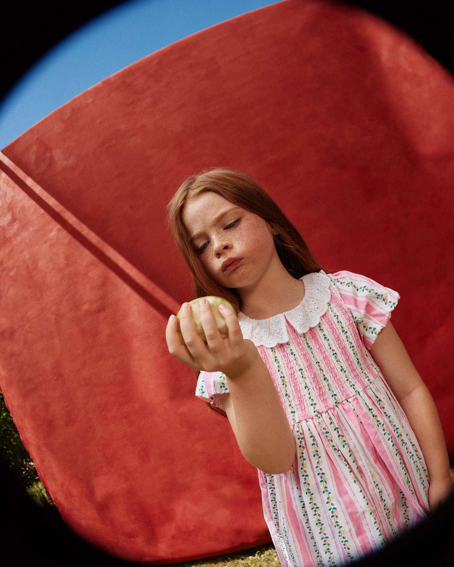 Goldie + Ace Antique Stripe Strawberry Flo Smocked Dress