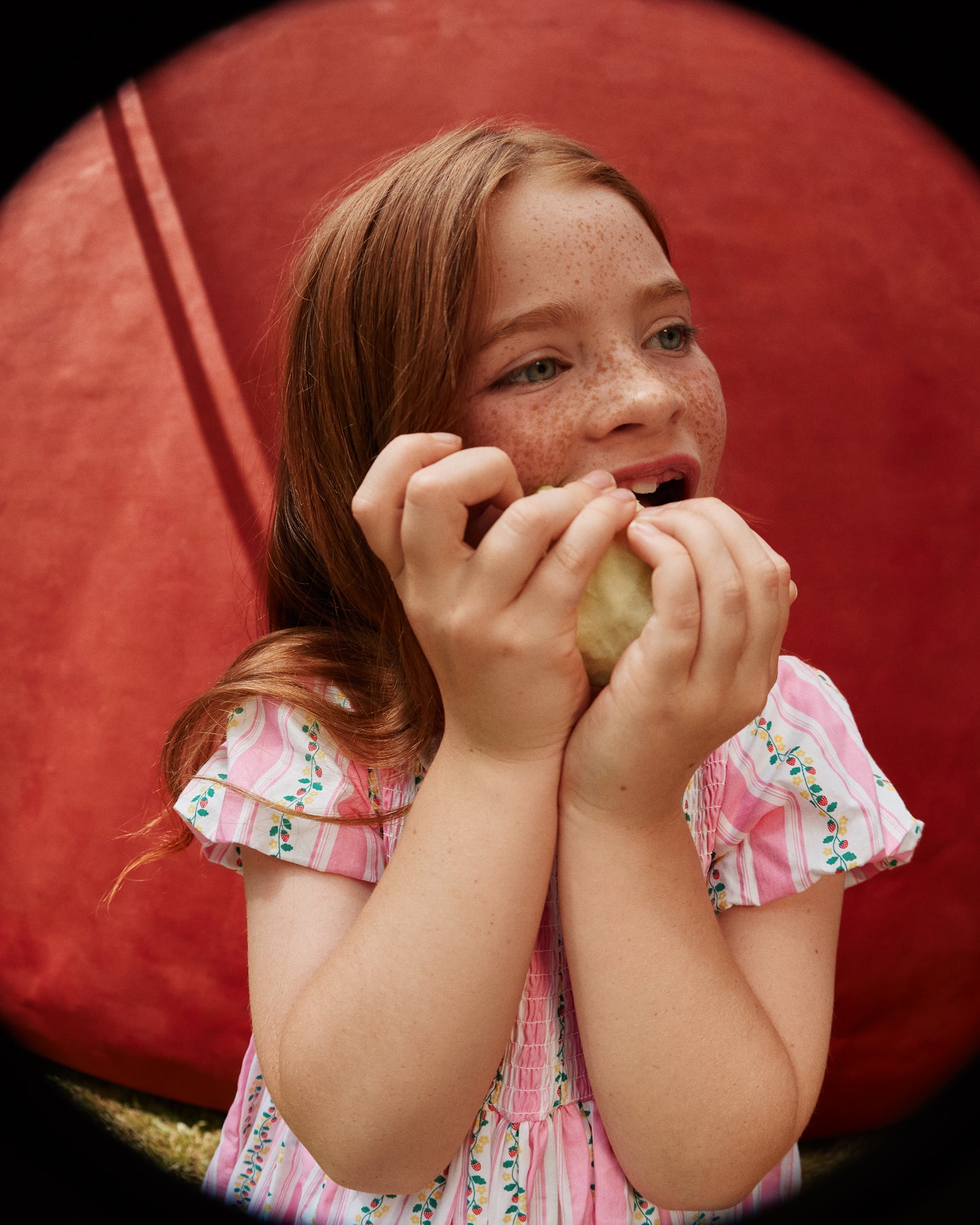 Goldie + Ace Antique Stripe Strawberry Flo Smocked Dress