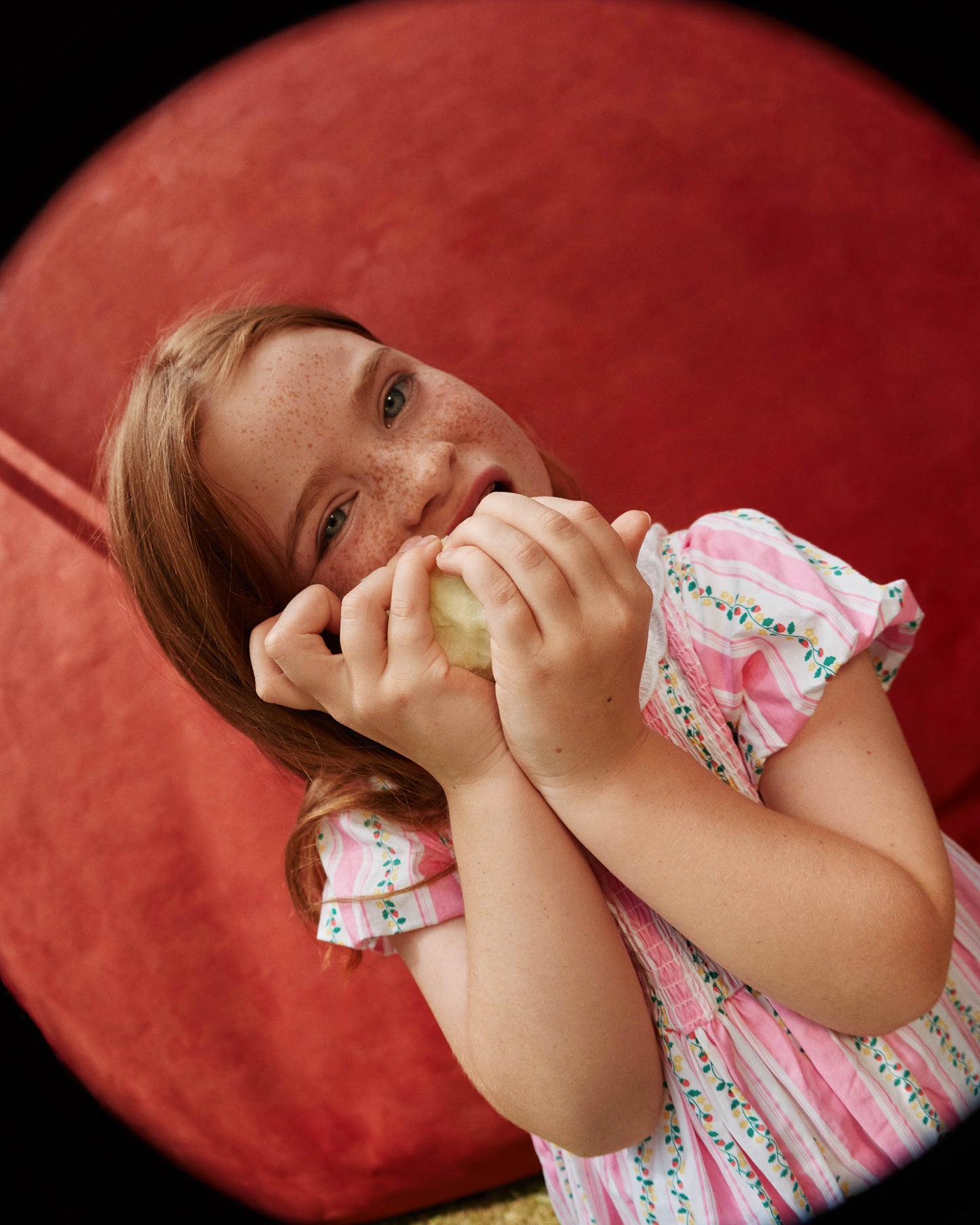 Goldie + Ace Antique Stripe Strawberry Flo Smocked Dress