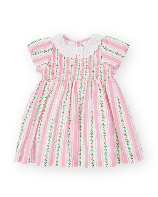 Goldie + Ace Antique Stripe Strawberry Flo Smocked Dress