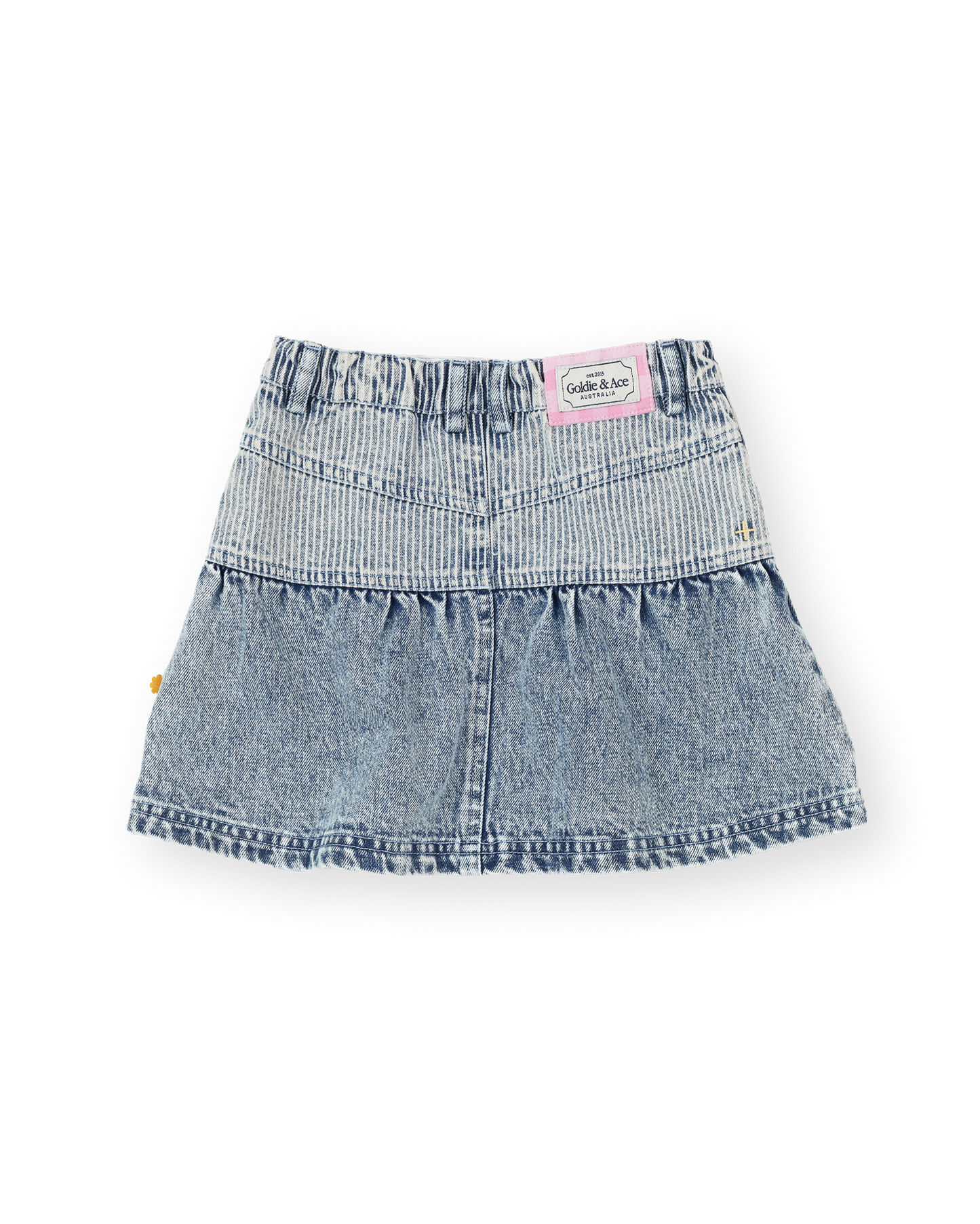 Goldie + Ace Pinstripe Peplum Denim Skirt