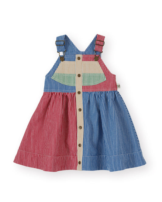 Goldie + Ace Patchwork Stripe Heidi Pinafore Dress