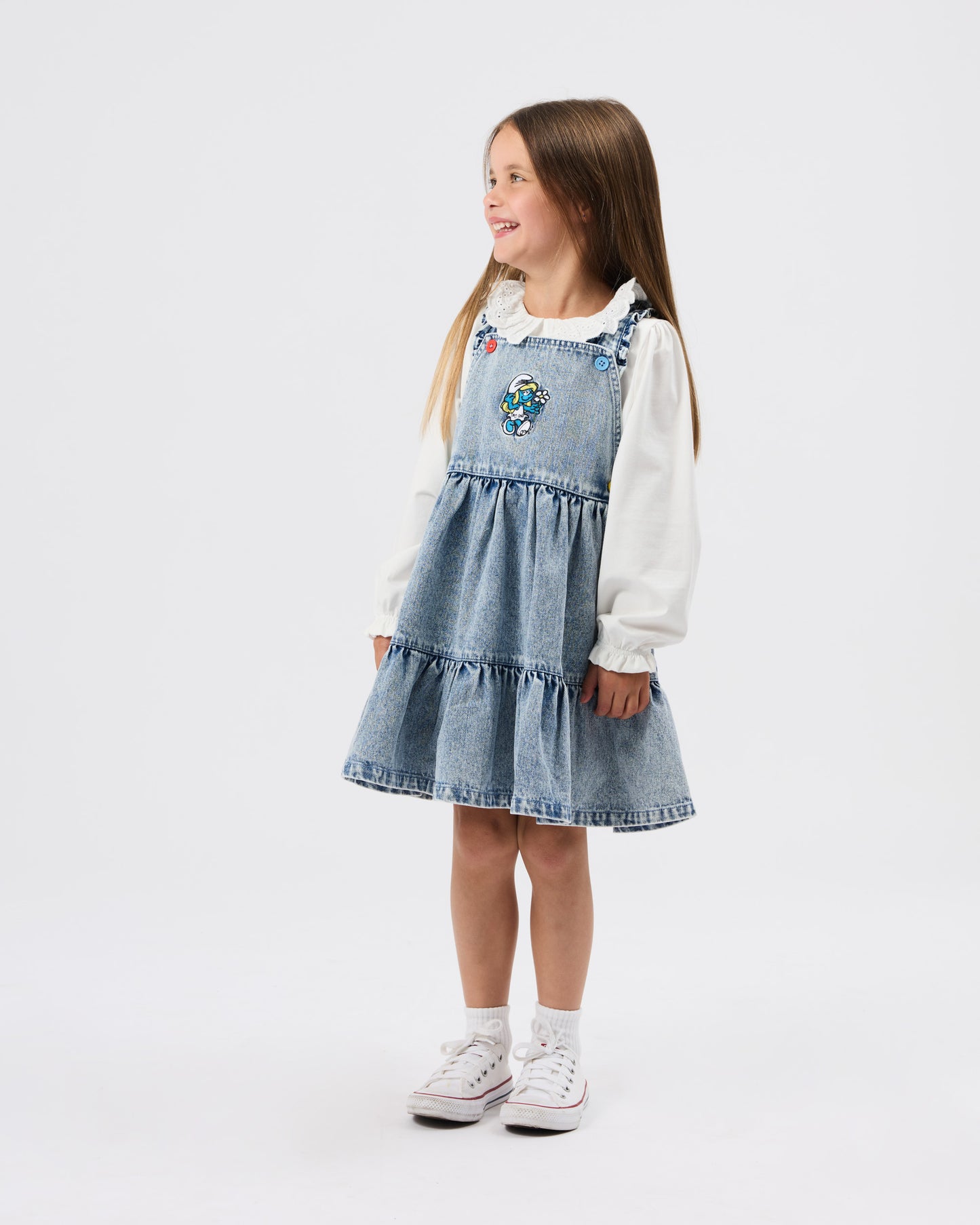 Goldie + Ace The Smurfette Pinafore Denim Dress