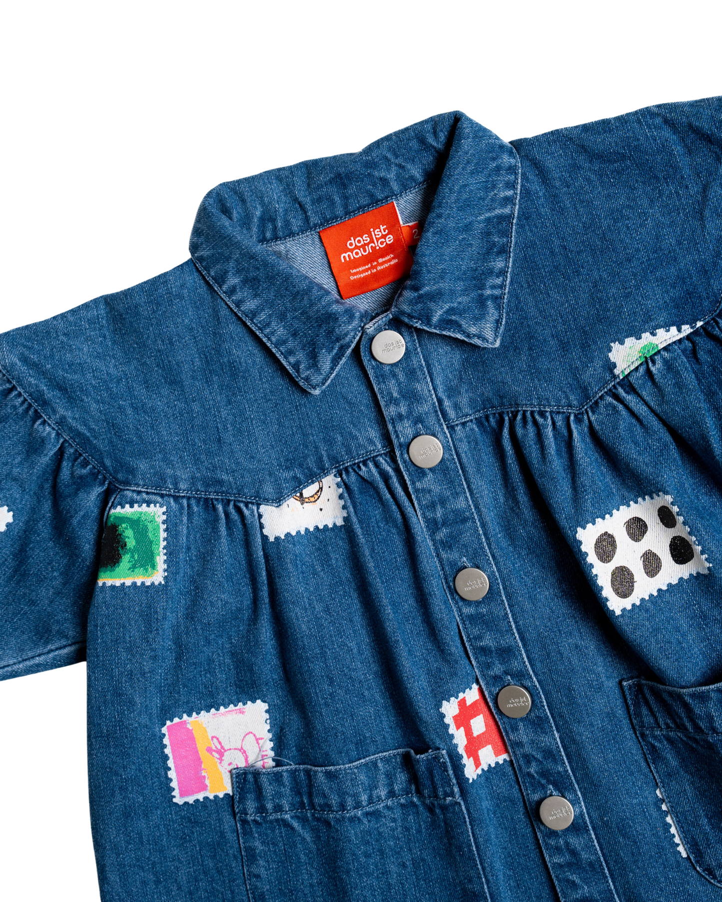 Das Ist Maurice  Denim Smock Dress | Stamps