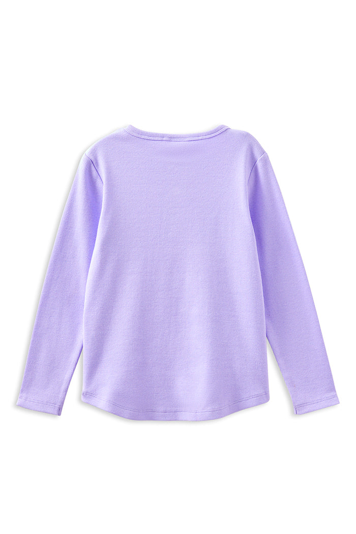 Milky Lavender Henley Long Sleeve Tee  *Pre-Order*
