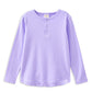 Milky Lavender Henley Long Sleeve Tee  *Pre-Order*