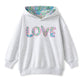 Milky Big Love Hoodie Silver Marle Floral