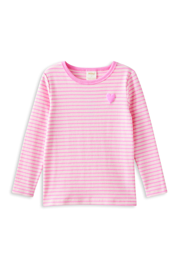 Milky Tickled Blush Pink Stripe Long Sleeve Tee