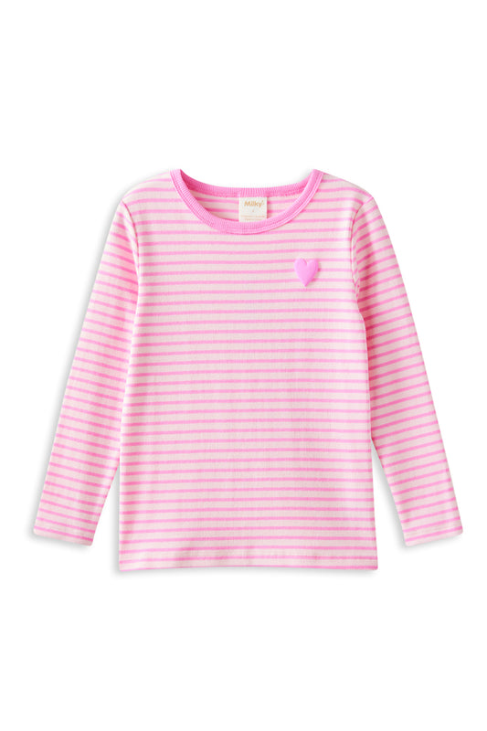 Milky Tickled Blush Pink Stripe Long Sleeve Tee