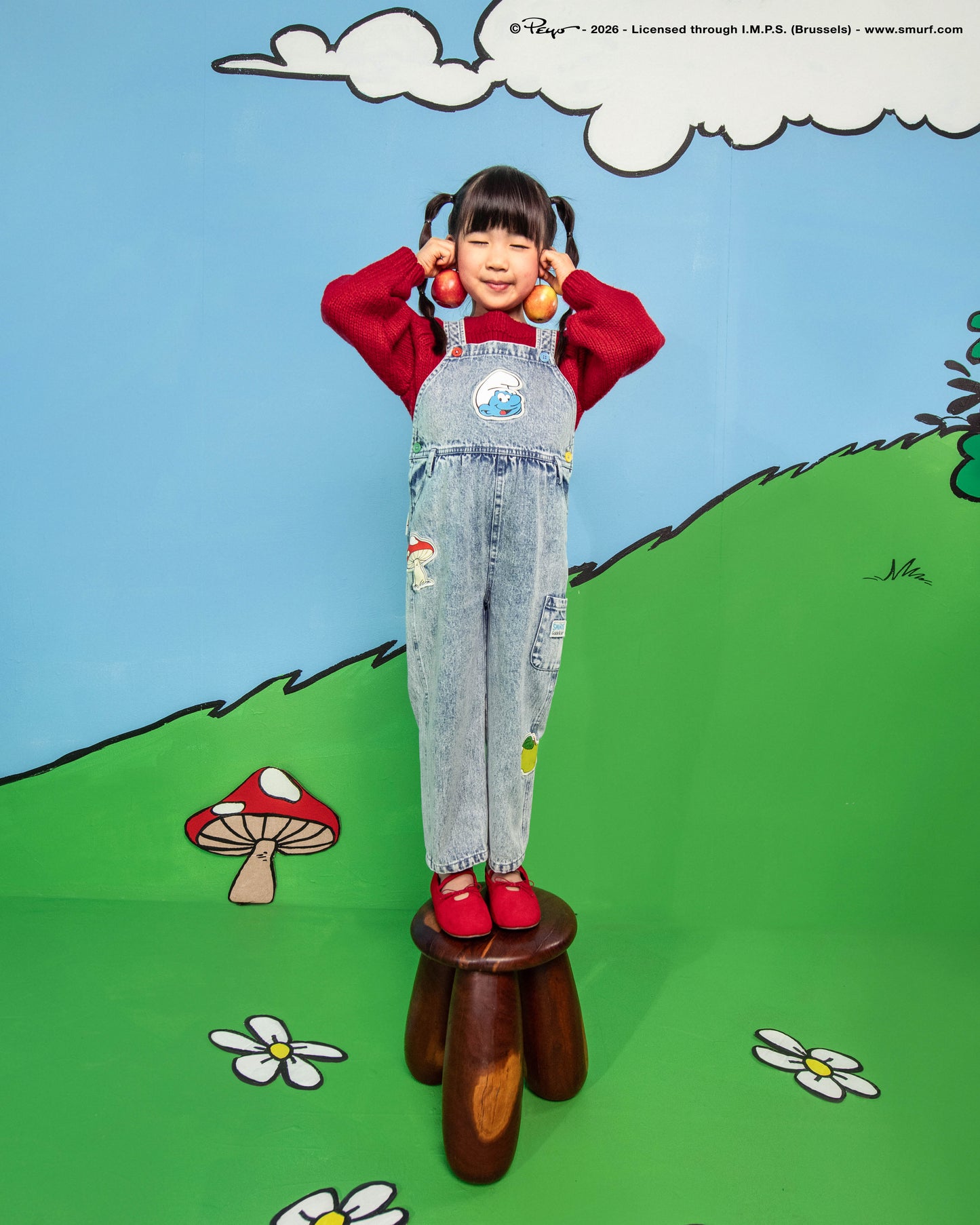 Goldie + Ace The Smurfs Patch Austin Overalls