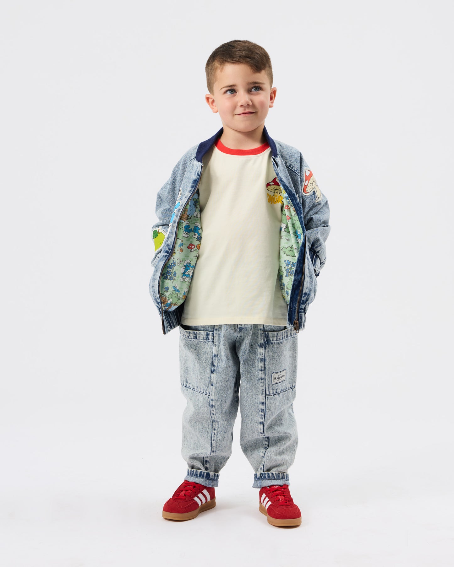 Goldie + Ace The Smurfs Badge Bomber Jacket