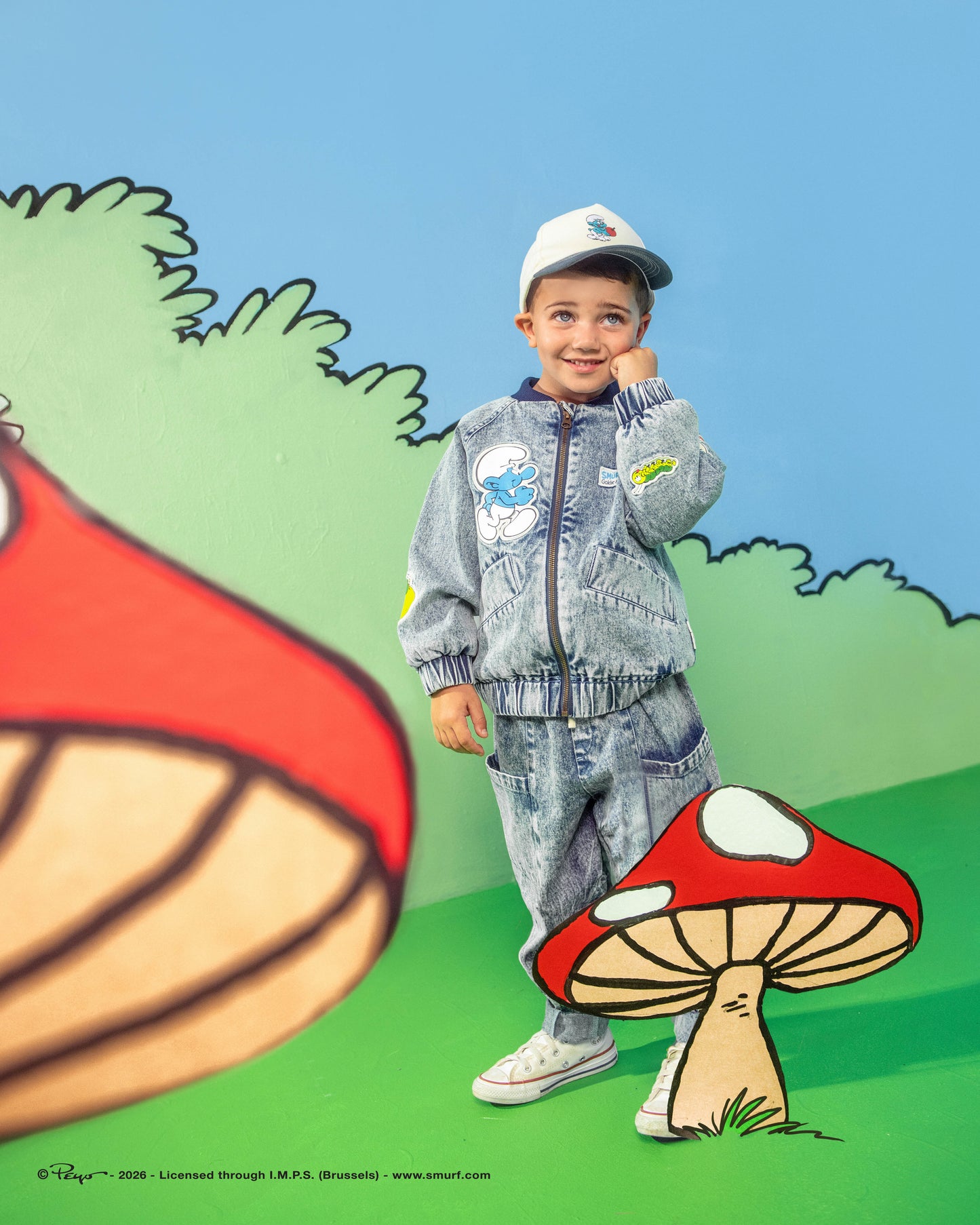 Goldie + Ace The Smurfs Badge Bomber Jacket