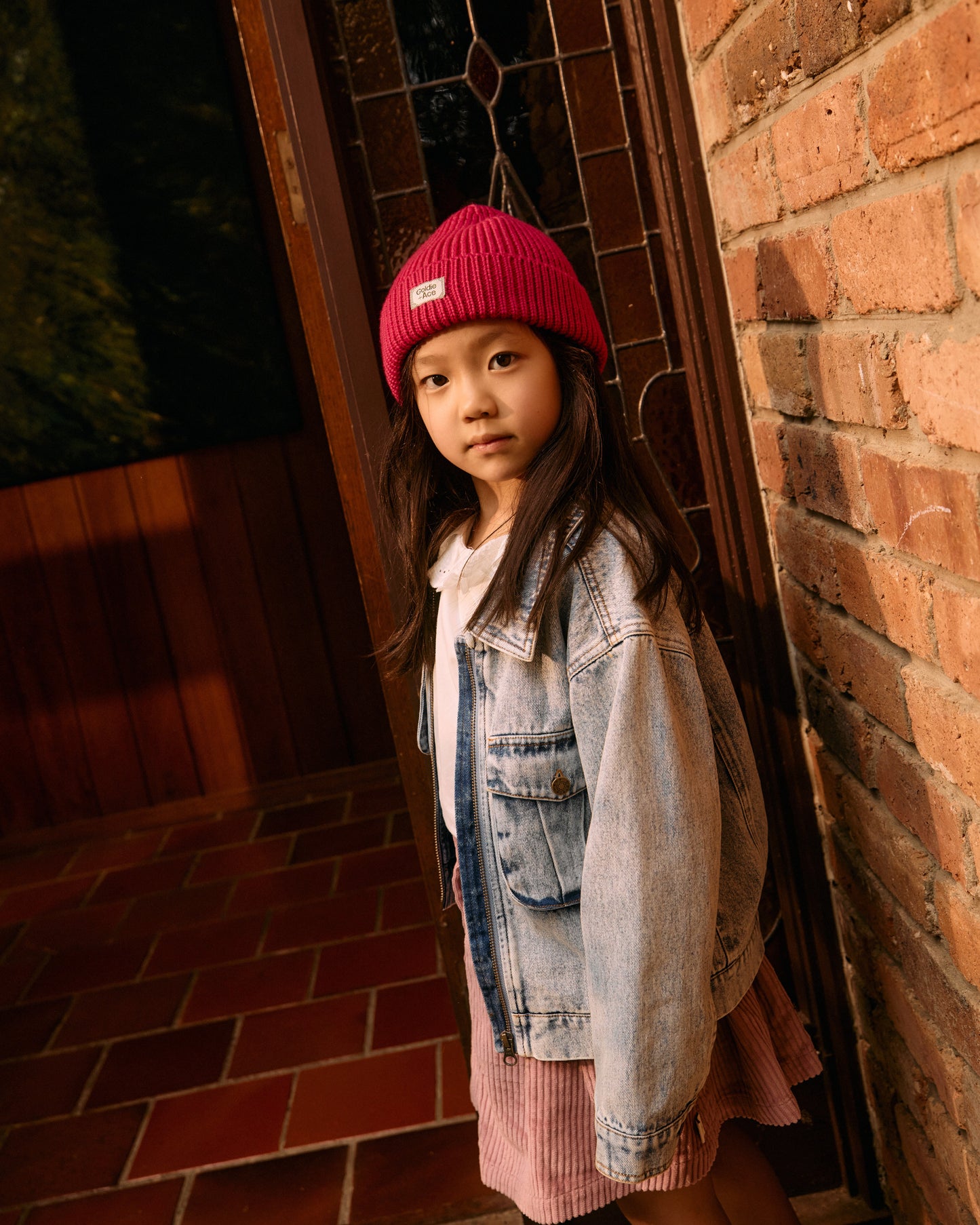 Goldie + Ace Wool Beanie Pink