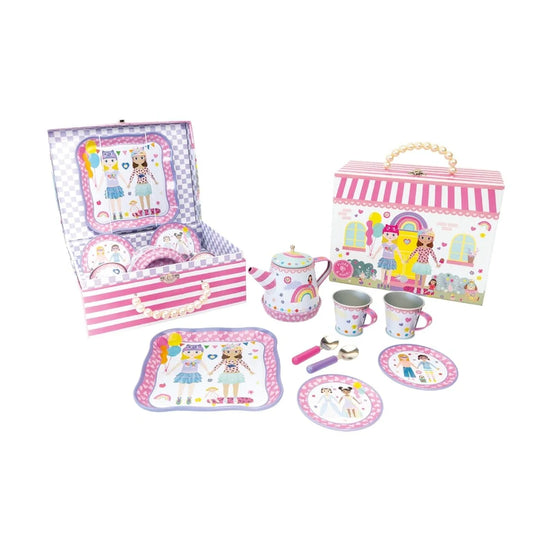 Floss & Rock 9 Piece Tin Tea Set | Best Friends
