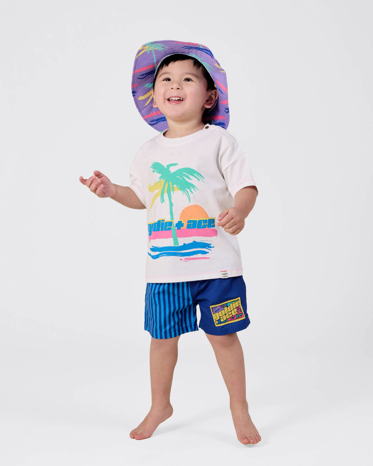 Goldie + Ace Stripe Panel Board Shorts