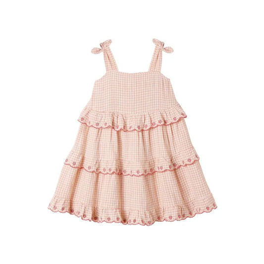 Rylee + Cru Ruffle Swing Dress Petal Gingham