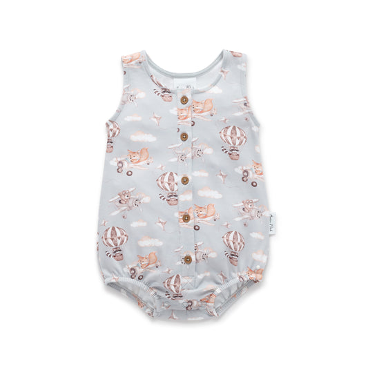 Aster & Oak Flying Friends Bubble Romper Blue