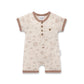 Aster & Oak Safari Henley Romper Beige