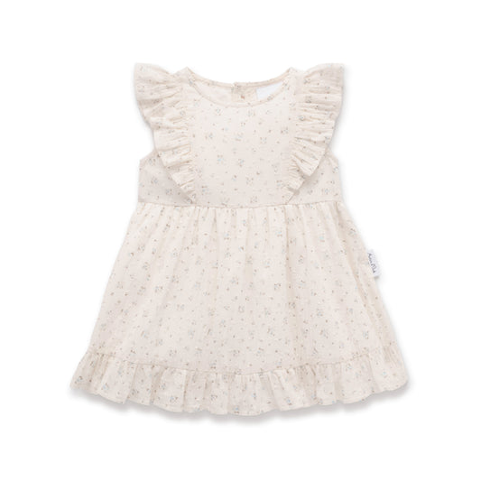 Aster & Oak Sofia Floral Ruffle Dress Ivory