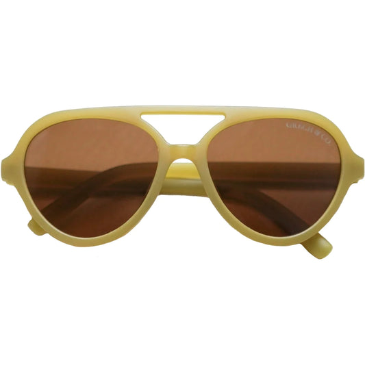 Grech & Co Aviator Classic Polarised Child Sunglasses Chartreuse