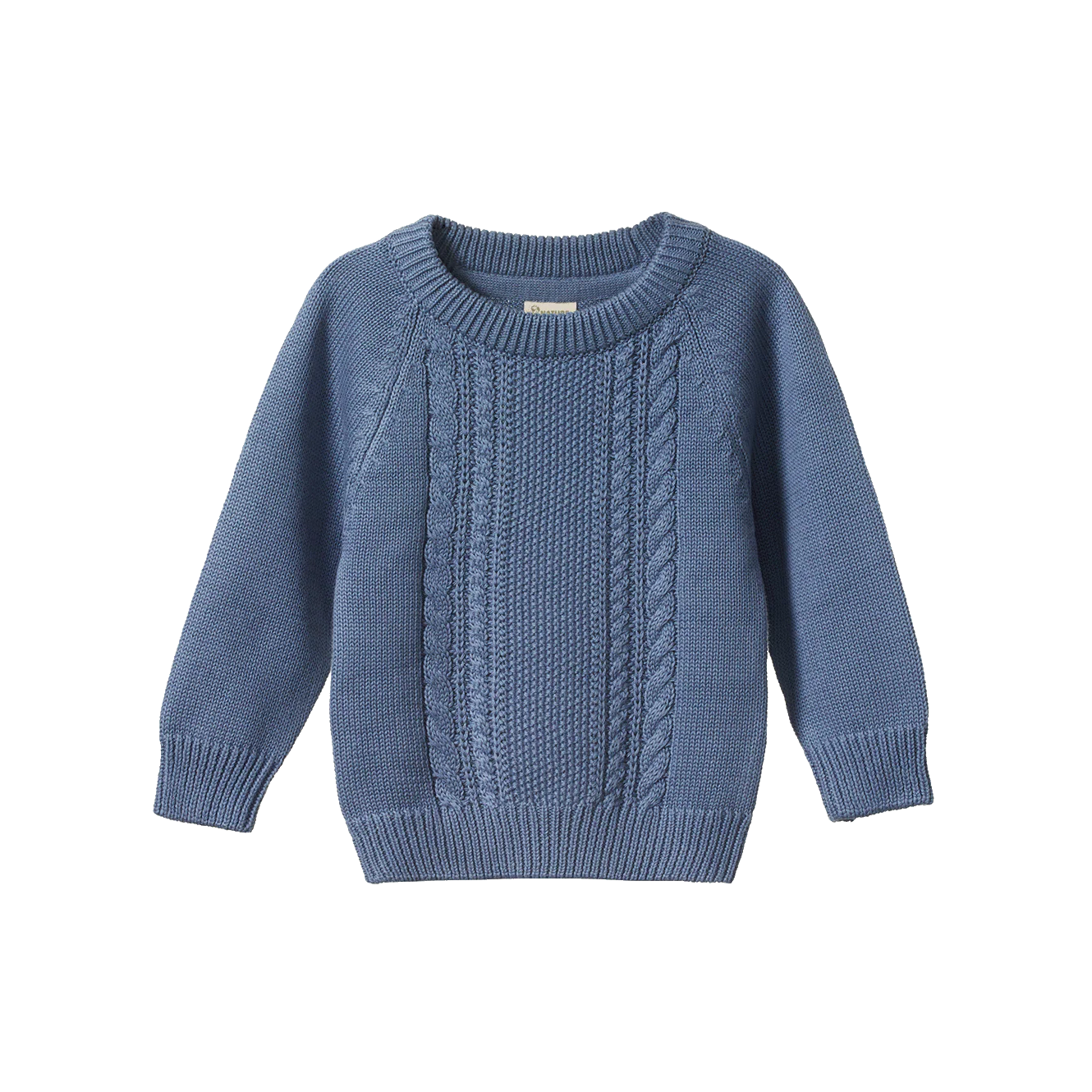 Nature Baby Billy Jumper Dusky Blue Cable Knit