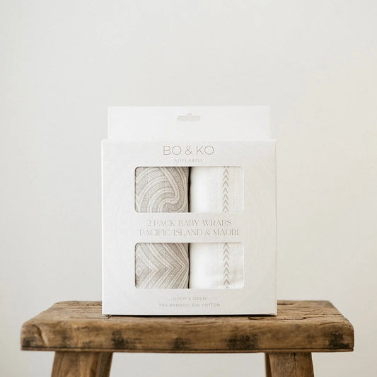Bo & Ko 2 Pack Wrap Set Alofa Grey & Piko Pakati Grey