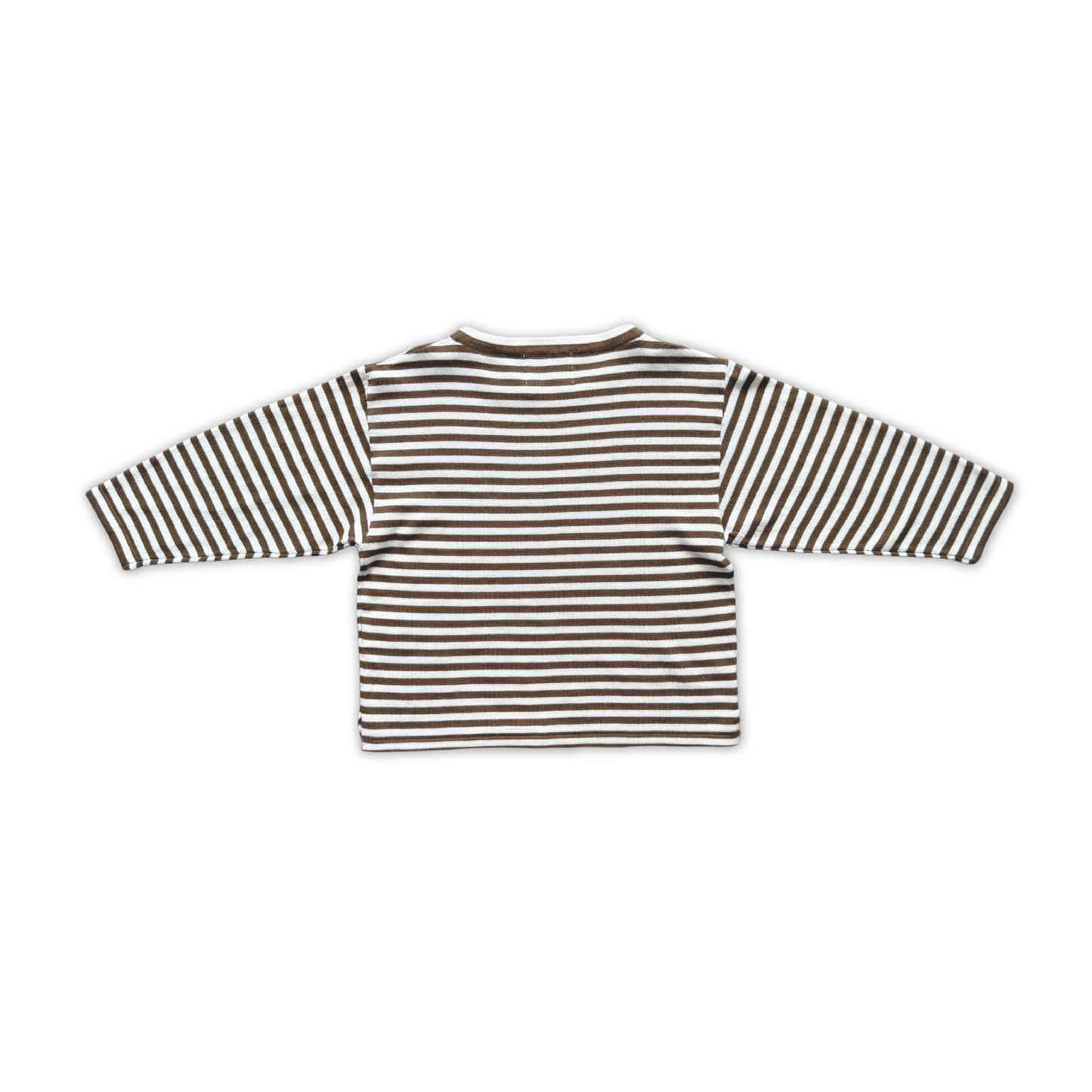 Grown Organic Essential Stripe Long Sleeve Knit Tee Espresso