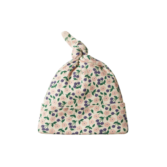Nature Baby Cotton Knotted Beanie Briarwood Print
