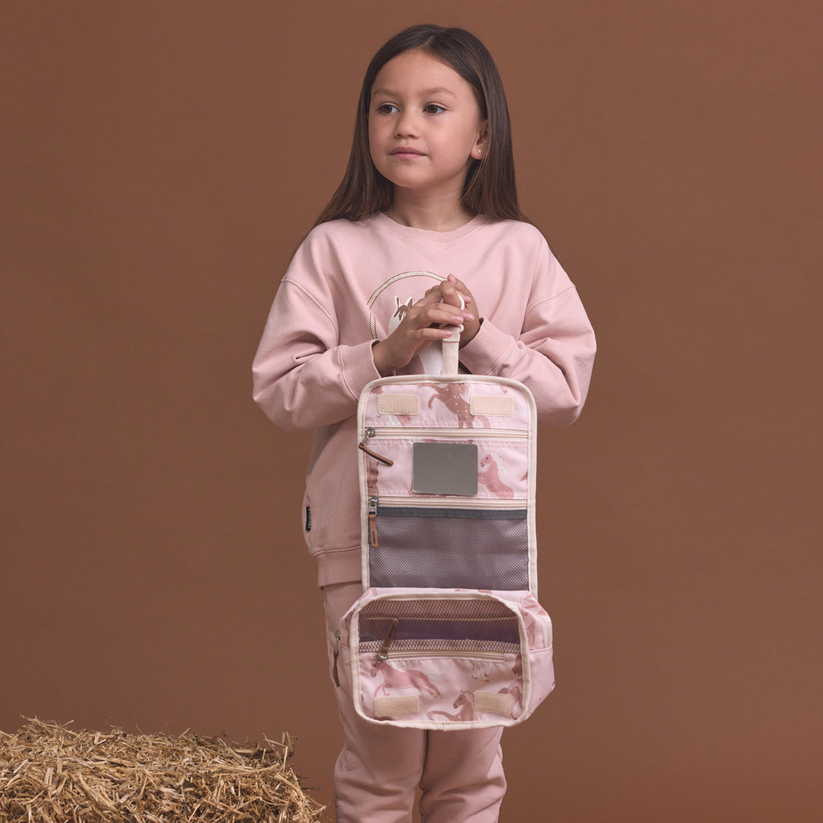 Crywolf Hanging Toiletry Bag Blush Ponies