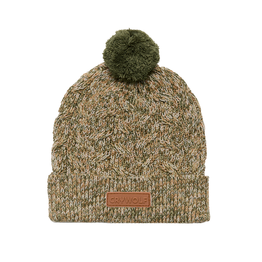 Crywolf Pom Pom Beanie Olive Speckle