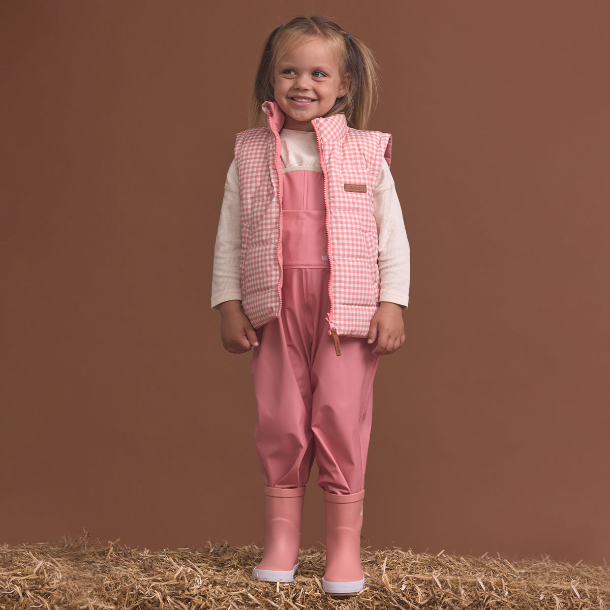 Crywolf Reversible Eco-Vest Rose Gingham