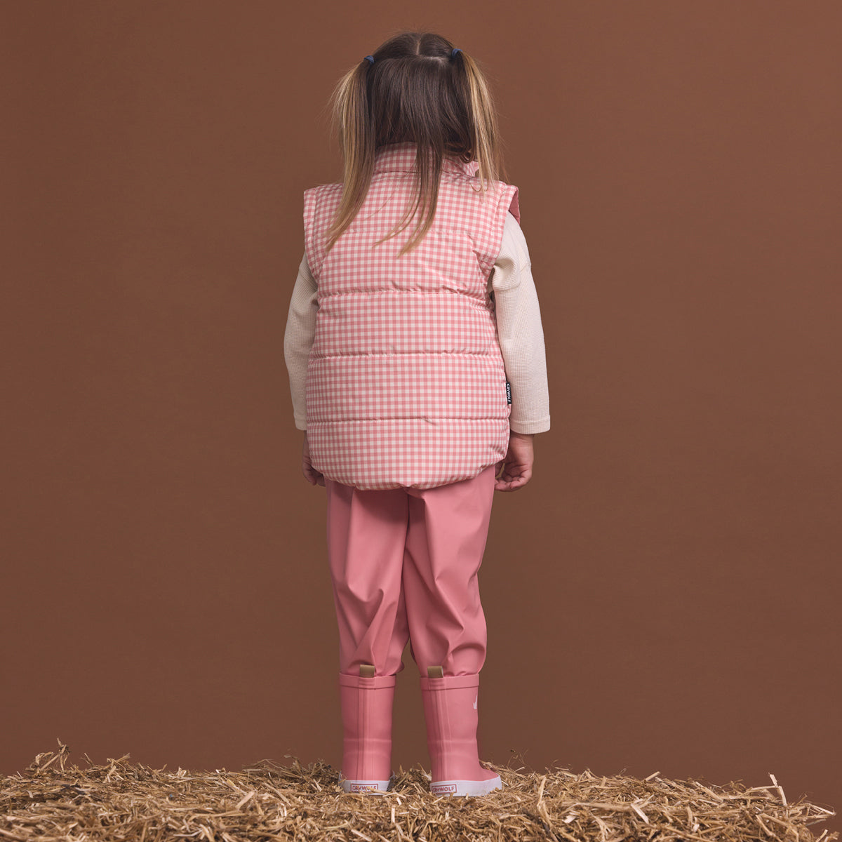 Crywolf Reversible Eco-Vest Rose Gingham